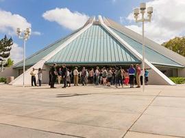 Staff and students exiting the CU center from a recent Chapel service.